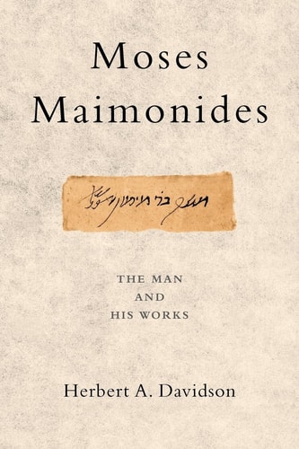 [9780199747573] Moses Maimonides: The Man and His Works