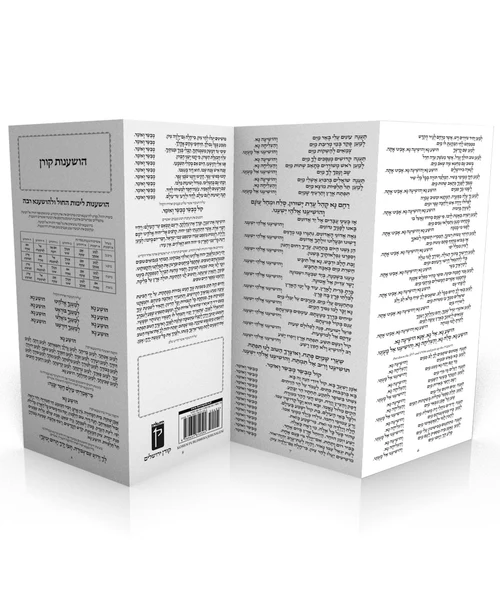 כרטיס הושענות עברית