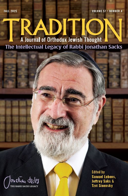 Special Issue: Rabbi Sacks’ Intellectual Legacy | Tradition Journal 