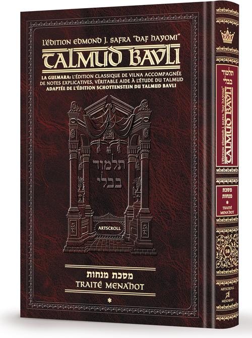 Menahot – Volume 1 (2a–38a) | Édition française du Talmud | Format Daf Yomi