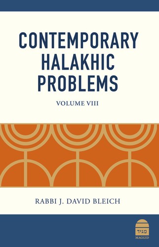 [9781592646562] Contemporary Halakhic Problems: Volume VIII (Volume 8)